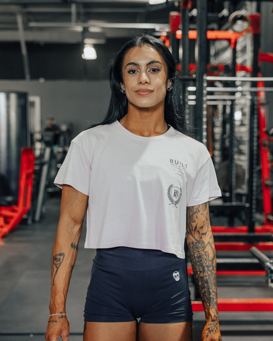 Built Not Bought™ Heritage Crop Tee – Lilac